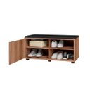 Ver imagem 2 de Sapateira para Hall de Entrada com Estofado 90 x 44 Cm MDP Castanho - BS
