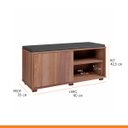 Ver imagem 4 de Sapateira para Hall de Entrada com Estofado 90 x 44 Cm MDP Castanho - BS