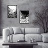 Quadro Decorativo com Moldura Preta Arte Abstrata em Preto e Branco II 50x70cm - 3
