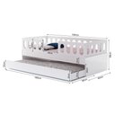 Ver imagem 2 de Cama Juvenil Lara Solteiro com Cama Auxiliar Branco - Baby Mobília