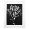 Quadro Decorativo com Moldura Branca Árvore Branca em Fundo Preto 80x100cm - 1