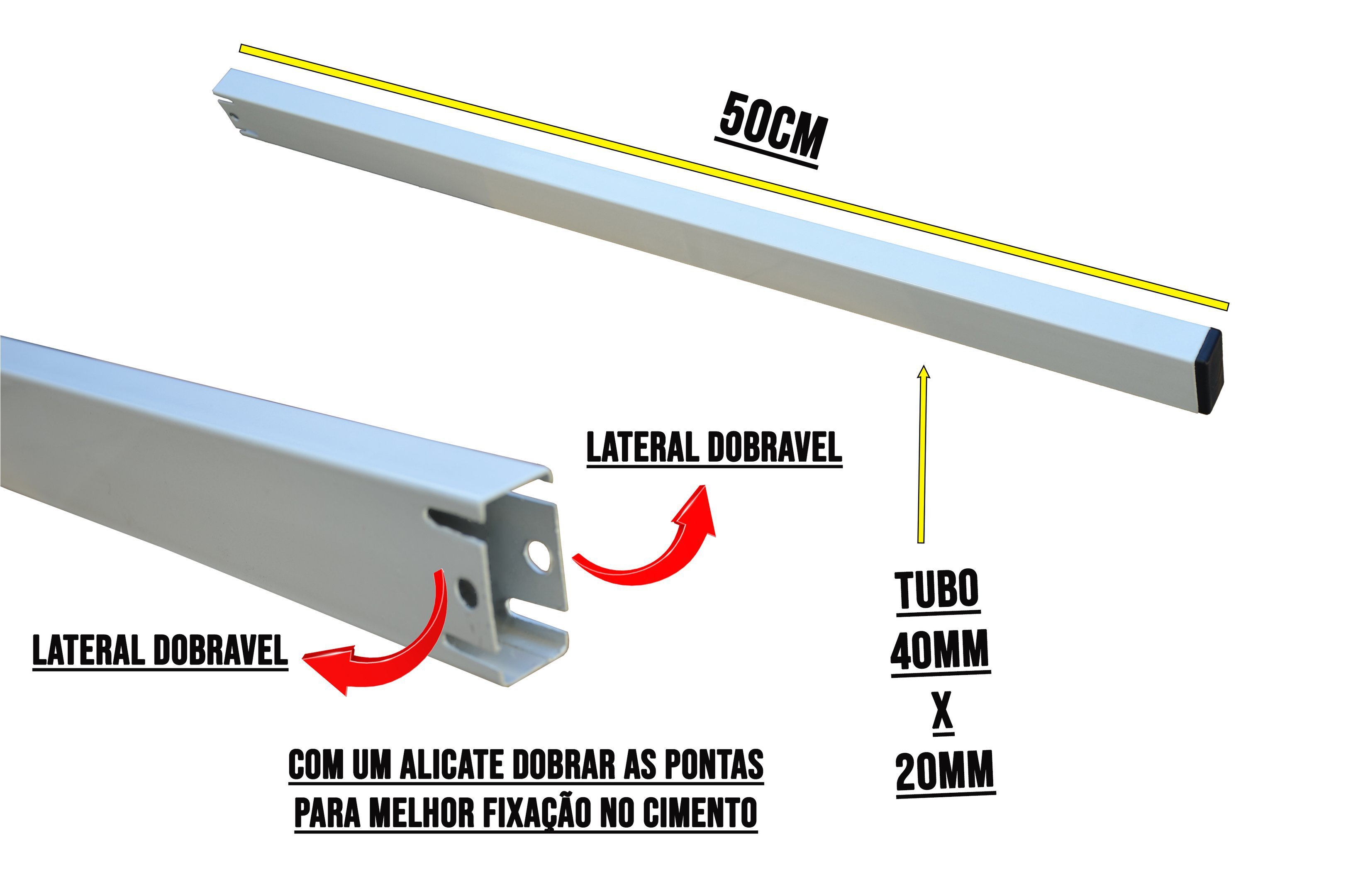 Kit 4 pçs Suporte pia/ tanque 40cm - chumbar - Branco (grapa) - 2