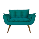 Ver imagem 1 de Namoradeira Decorativa Estofada Para Salão de Beleza Opala Suede Azul Turquesa - LM DECOR