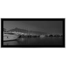 Quadro Decorativo Grande em Preto e Branco Paisagem Barcos em Marina 150x70cm - 1