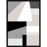 Quadro Geométrico com Moldura Preta Decorativo Arte Colorida II 50x70cm - 1