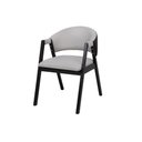 Ver imagem 1 de Cadeira Jantar Elysia em Madeira Maciça Preta Decoração Nórdica:linho Prata/facto Preto