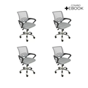 Ver imagem 3 de Kit 4 Cadeiras de Escritório Begonia Mesh Ergonômica Cinza + E-book