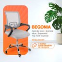 Ver mais imagens de Kit 4 Cadeiras Begônia Ergonômica Tela Mesh Apoio Lombar até 120kg Cinza