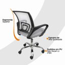 Ver imagem 7 de Kit 4 Cadeiras de Escritório Begonia Mesh Ergonômica Cinza + E-book