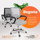 Ver imagem 7 de Kit 4 Cadeiras Begônia Ergonômica Tela Mesh Apoio Lombar até 120kg Cinza