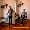 Ver imagem 4 de Kit 4 Cadeiras Begônia Ergonômica Tela Mesh Apoio Lombar até 120kg Cinza