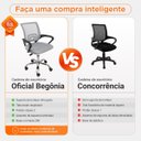 Ver imagem 3 de Kit 4 Cadeiras Begônia Ergonômica Tela Mesh Apoio Lombar até 120kg Cinza