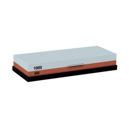 Pedra para Afiar Profio com Granulação 400 e 1000 Dupla Face com Suporte Emborrachado - Tramontina - 1