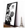 Quadro com Moldura Preta Folhas em Preto e Branco 60x90cm - 3