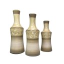 Ver imagem 1 de Trio decorativo vaso garrafa bege artesanal de cerâmica