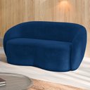 Ver imagem 1 de Sofá Decorativo 1,80cm 2 Lugares Íbis Veludo Azul Marinho G33 - Gran Belo