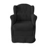 Poltrona Decorativa Amamentação Balanço e Puff Corino Aquila Preto - 8