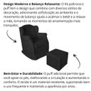 Ver imagem 5 de Poltrona Decorativa Amamentação Balanço e Puff Corino Aquila Preto