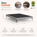 Ver imagem 4 de Cama Base Box Casal Unique 138x188 Sommier Moderno Pés de Ferro Linho Cinza - Desk Design