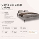 Ver imagem 3 de Cama Base Box Casal Unique 138x188 Sommier Moderno Pés de Ferro Linho Cinza - Desk Design