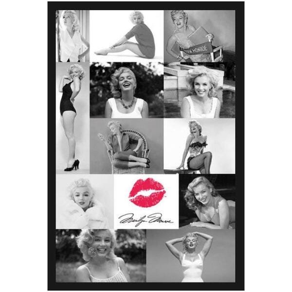 Poster com Moldura Quadro Decorativo Ícone Marilyn Monroe 60x90cm ...