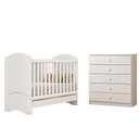 Ver imagem 2 de Jogo de Quarto Infantil Bala de Menta com Cômoda e Berço Branco - Móveis Henn
