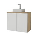 Ver imagem 2 de Gabinete de Banheiro com Cuba 75cm Nature Marrom/Carvalho/Branco