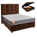 Ver imagem 1 de Conjunto Cama Box Bau Blindado Casal + Colchão D23 Pro Inducol + Cabeceira