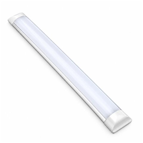 Kit 10 Luminárias LED Slim 60cm 18W Sobrepor Branco Quente