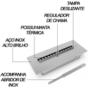 Ver imagem 3 de Q40 Lareira Ecológica para Embutir 40cm de Abertura da Chama