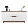 Buffet Aparador Sala de Jantar 2 Portas e 2 Gavetas Organizador Multiuso Elegante Branco Freijó - 2
