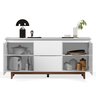 Buffet Aparador Sala de Jantar 2 Portas e 2 Gavetas Organizador Multiuso Elegante Branco Freijó - 4