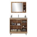 Ver imagem 4 de Gabinete Banheiro com Cuba e Espelheira 80cm Multimóveis CR10102 Castanho Argel/Branco