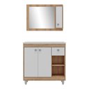 Ver imagem 5 de Gabinete Banheiro com Cuba e Espelheira 80cm Multimóveis CR10102 Castanho Argel/Branco