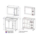 Ver imagem 3 de Gabinete Banheiro com Cuba e Espelheira 80cm Multimóveis CR10102 Castanho Argel/Branco