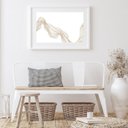 Ver imagem 2 de Quadro Abstrato Ultra Minimalista Bege - 60x48cm:madeira Branca