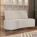 Ver imagem 6 de Sofá Chaise Living 2 Lugares 160cm para Sala Cayman K01 Bouclê Bege