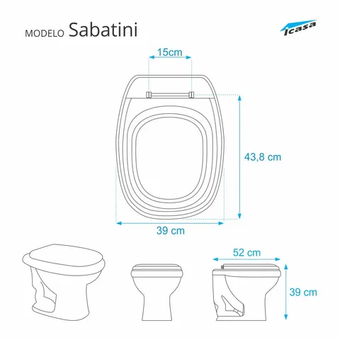 Assento Sanitario Poliester com Amortecedor Diamantina Salmao para Vaso Icasa