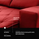 Ver imagem 2 de Sofá Retrátil/Reclinável Belga 1,80m Suede Velut com Molas no Assento