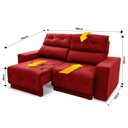 Ver imagem 3 de Sofá Retrátil/Reclinável Belga 1,80m Suede Velut com Molas no Assento