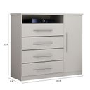 Ver imagem 2 de Cômoda Diamante 4 Gavetas 1 Porta Branco – Leifer Móveis