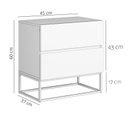 Ver imagem 7 de Kit 2 Mesas de Cabeceira para Quarto Off White Modernos 2 Gavetas Pés Dourado Estilo Industrial 45cm