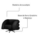 Ver imagem 4 de Poltrona Decorativa Micheli Base Giratória e Balanço Veludo Cor Preto