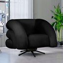 Ver imagem 2 de Poltrona Decorativa Micheli Base Giratória e Balanço Veludo Cor Preto