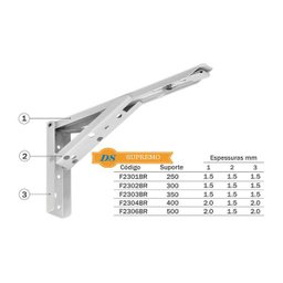 Suporte Mão Francesa Dobrável Par Retrátil 25cm - 2