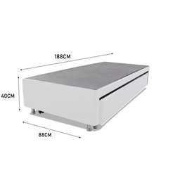 Cama Box Bicama Auxiliar Solteiro Corino Espuma 8cm 40x88x188 Branco - 3