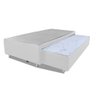 Cama Box Bicama Auxiliar Solteiro Corino Espuma 8cm 40x88x188 Branco - 1