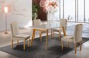Ver imagem 1 de Conjunto Sala de Jantar 4 Lugares Dallas Mesa e Cadeiras Madeira Maciça Tampo com Vidro