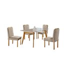 Ver imagem 2 de Conjunto Sala de Jantar 4 Lugares Dallas Mesa e Cadeiras Madeira Maciça Tampo com Vidro