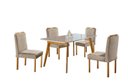Ver imagem 2 de Conjunto Sala de Jantar 4 Lugares Dallas Mesa e Cadeiras Madeira Maciça Tampo com Vidro